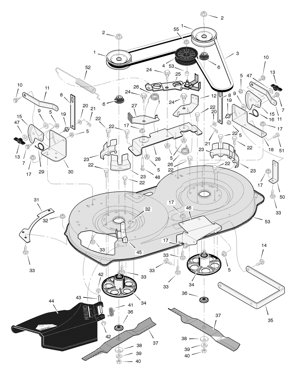 Mower Housing Diagram and Parts List for 405005X99C 2004 Briggs and Stratton Lawn Tractor